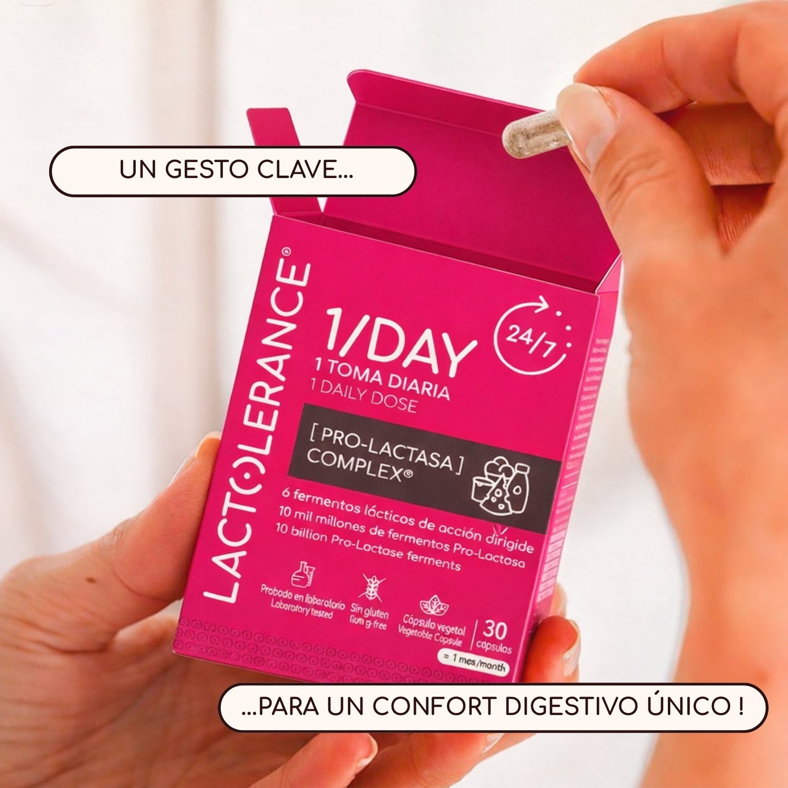 Lactolerance 1/Día - Protección 24 horas  - 30 Cápsulas