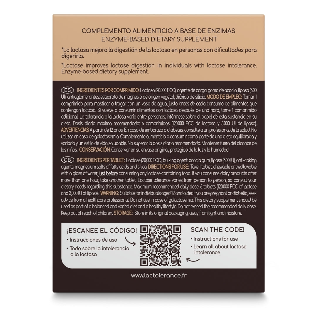 Lactolerance Ultra lactasa (20.000 FCC) y lipasa (500 UI)   - 36 Cápsulas