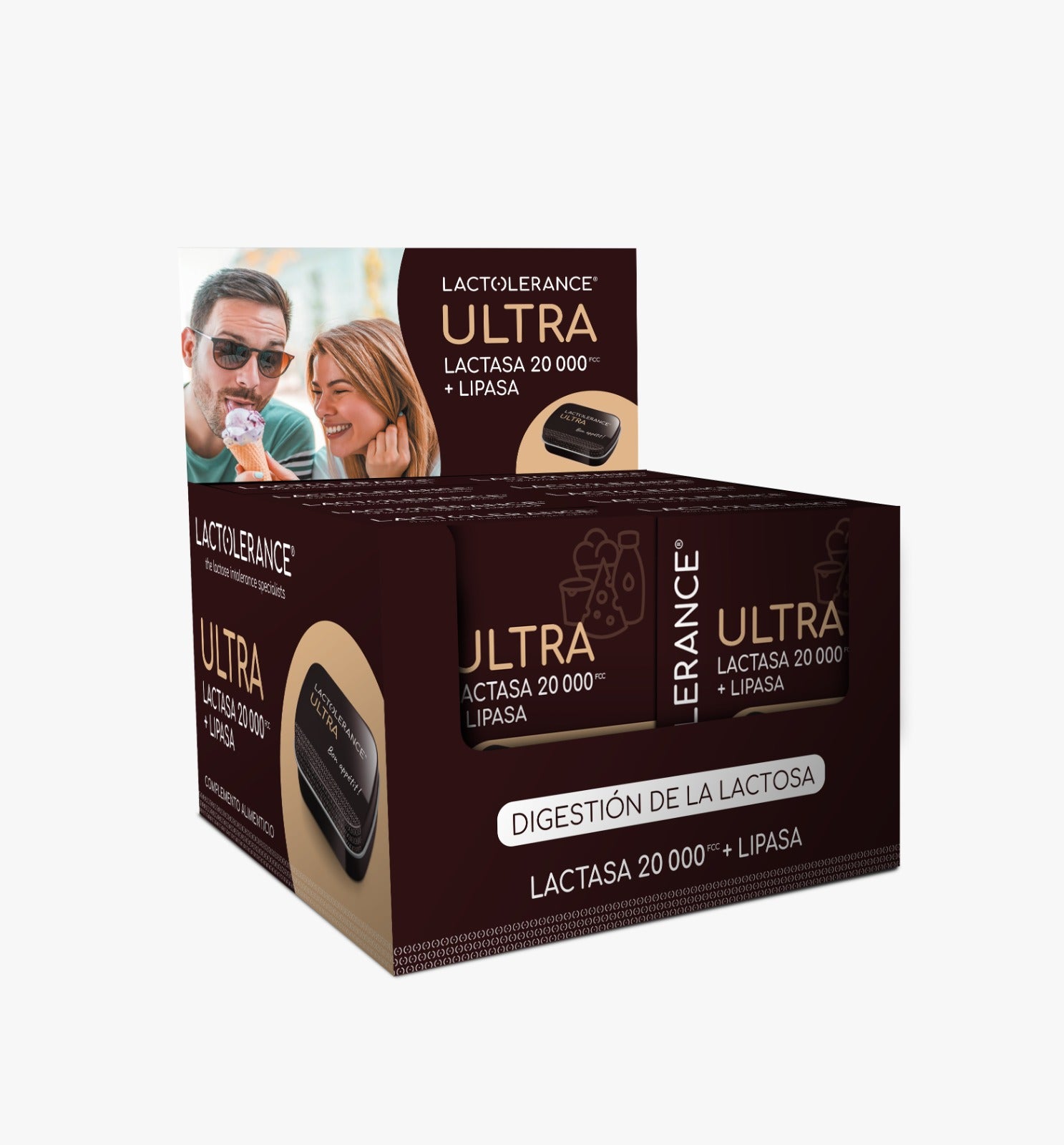 Expositor Lactolerance Ultra 20000 FCC + Lipasa 500 UI | 12 unidades